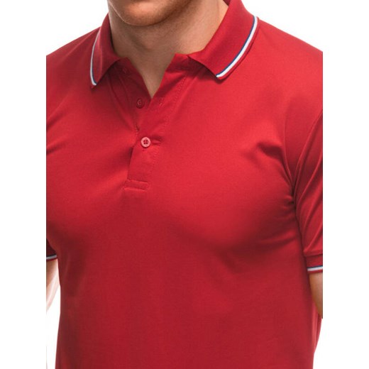 Koszulka męska Polo bez nadruku 1932S - czerwona Edoti L Edoti