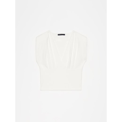 Mohito - Biała bluzka z marszczeniem - biały ze sklepu Mohito w kategorii Bluzki damskie - zdjęcie 172131440
