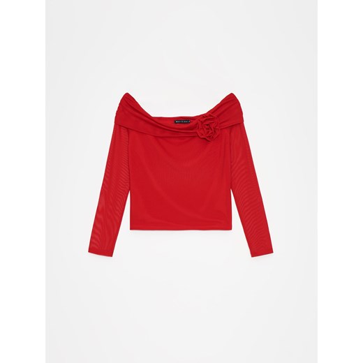 Mohito - Czerwona bluzka z odkrytymi ramionami - czerwony ze sklepu Mohito w kategorii Bluzki damskie - zdjęcie 172131453
