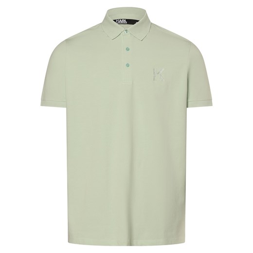 KARL LAGERFELD Męska koszulka polo Mężczyźni Bawełna miętowy jednolity ze sklepu vangraaf w kategorii T-shirty męskie - zdjęcie 172136511