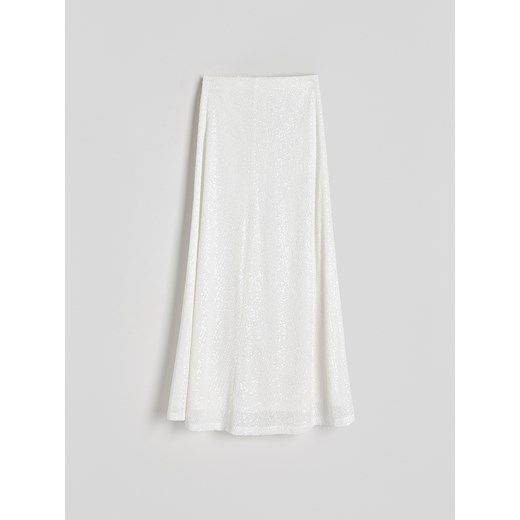 Reserved - Spódnica maxi z cekinami - złamana biel ze sklepu Reserved w kategorii Spódnice - zdjęcie 172140103