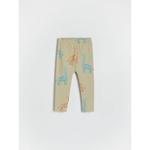 Reserved - Bawełniane legginsy - oliwkowy ze sklepu Reserved w kategorii Legginsy niemowlęce - zdjęcie 172140222