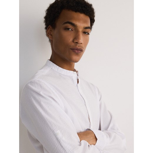 Reserved - Strukturalna koszula regular fit - biały ze sklepu Reserved w kategorii Koszule męskie - zdjęcie 172140501