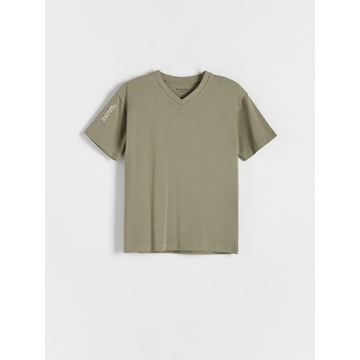 Reserved - T-shirt z nadrukiem - ciemnozielony ze sklepu Reserved w kategorii T-shirty chłopięce - zdjęcie 172140864