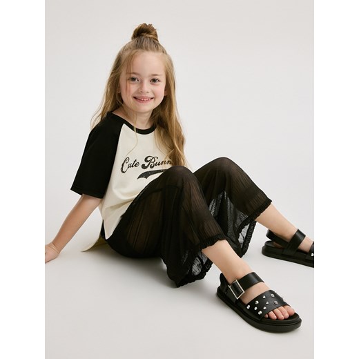 Reserved - Dwuwarstwowe spodnie - czarny ze sklepu Reserved w kategorii Spodnie dziewczęce - zdjęcie 172140961