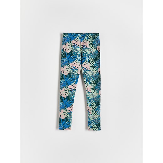 Reserved - Wzorzyste legginsy - ciemnozielony ze sklepu Reserved w kategorii Spodnie dziewczęce - zdjęcie 172141043
