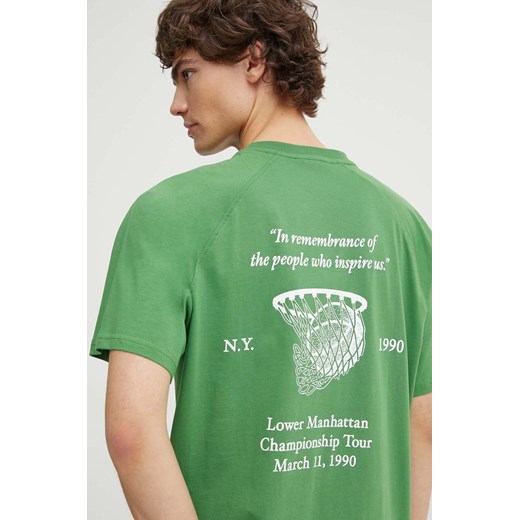 Les Deux t-shirt bawełniany męski kolor zielony z nadrukiem LDM101182 ze sklepu ANSWEAR.com w kategorii T-shirty męskie - zdjęcie 172142924