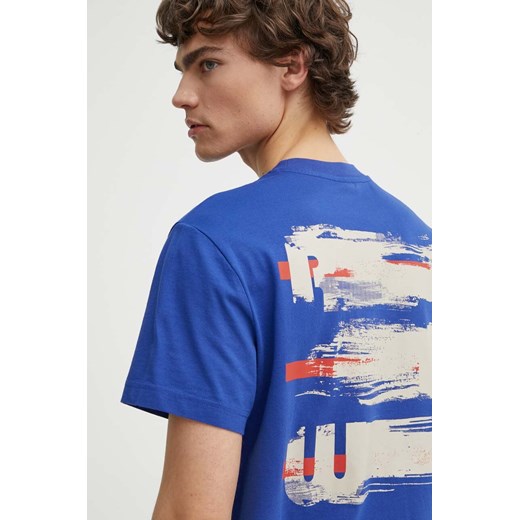G-Star Raw t-shirt bawełniany męski kolor niebieski gładki D24684-C336 ze sklepu ANSWEAR.com w kategorii T-shirty męskie - zdjęcie 172142960