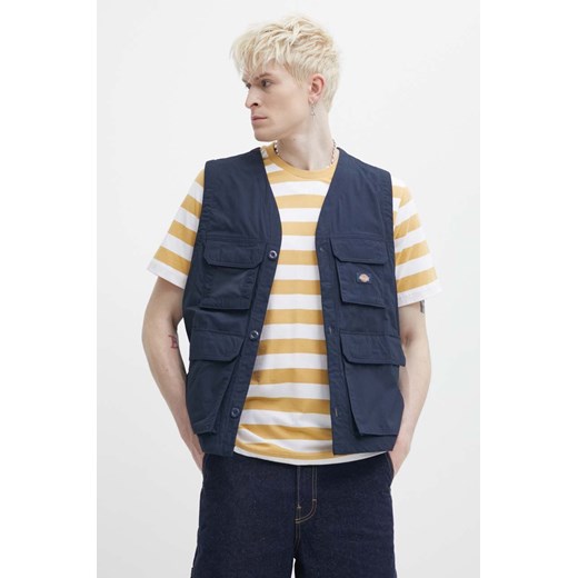 Dickies bezrękawnik FISHERSVILLE VEST męski kolor granatowy przejściowy DK0A4YQP ze sklepu ANSWEAR.com w kategorii Kamizelki męskie - zdjęcie 172143350