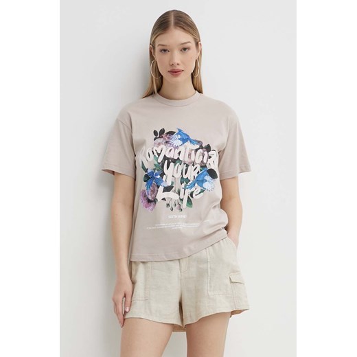 Sixth June t-shirt bawełniany damski kolor beżowy ze sklepu ANSWEAR.com w kategorii Bluzki damskie - zdjęcie 172143814
