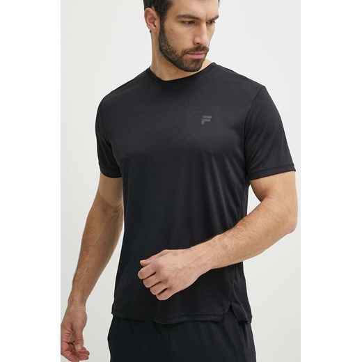 Fila t-shirt do biegania Thionville kolor czarny gładki FAM0639 ze sklepu ANSWEAR.com w kategorii T-shirty męskie - zdjęcie 172144000