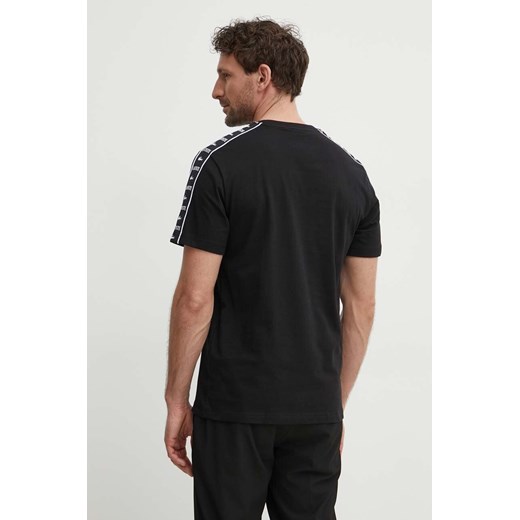 T-shirt męski czarny Lacoste z krótkimi rękawami 