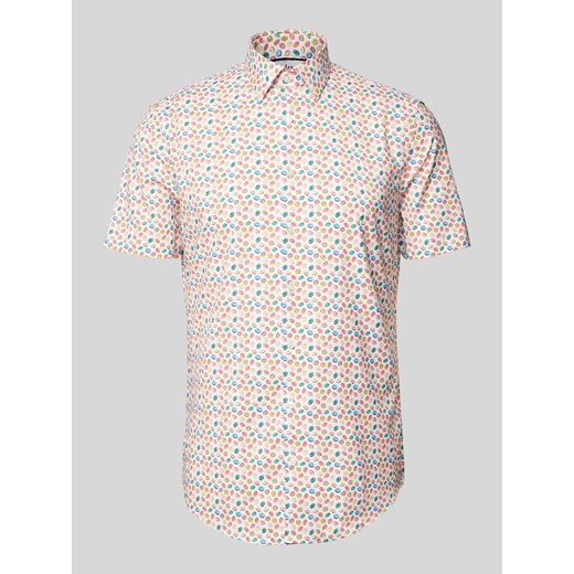 Koszula biznesowa o kroju slim fit z nadrukiem z motywem na całej powierzchni ze sklepu Peek&Cloppenburg  w kategorii Koszule męskie - zdjęcie 172144410