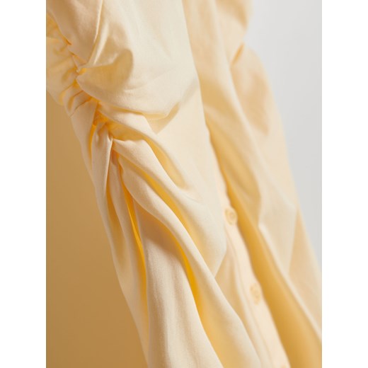Reserved - Sukienka midi z kołnierzykiem - jasnożółty Reserved XXL Reserved