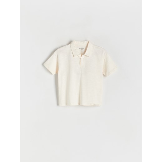 Reserved - T-shirt polo - kremowy ze sklepu Reserved w kategorii T-shirty chłopięce - zdjęcie 172151250