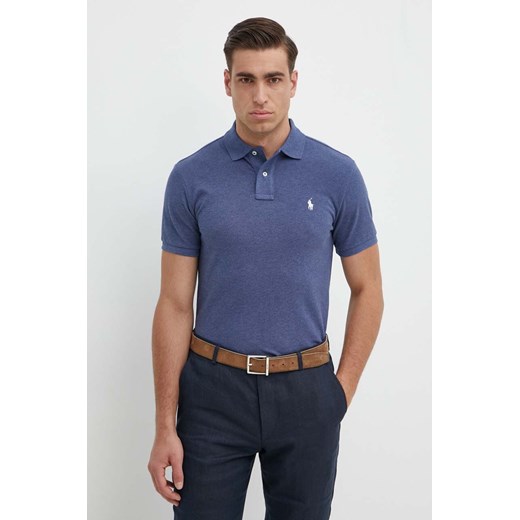 Polo Ralph Lauren polo bawełniane kolor niebieski ze sklepu ANSWEAR.com w kategorii T-shirty męskie - zdjęcie 172152514