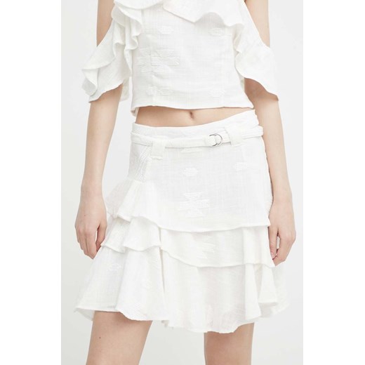 IRO spódnica bawełniana kolor biały mini rozkloszowana ze sklepu ANSWEAR.com w kategorii Spódnice - zdjęcie 172152860