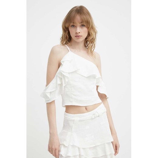 IRO top bawełniany kolor biały gładka ze sklepu ANSWEAR.com w kategorii Bluzki damskie - zdjęcie 172152953