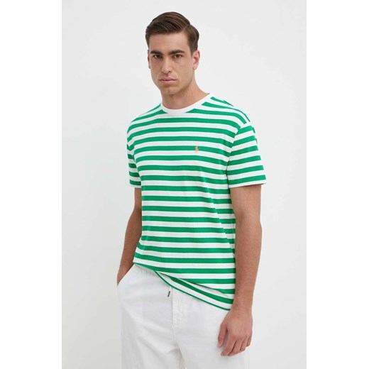 Polo Ralph Lauren t-shirt bawełniany męski kolor zielony wzorzysty 710926999 ze sklepu ANSWEAR.com w kategorii T-shirty męskie - zdjęcie 172152983