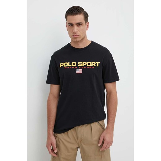 Polo Ralph Lauren t-shirt bawełniany męski kolor czarny z nadrukiem 710750444 ze sklepu ANSWEAR.com w kategorii T-shirty męskie - zdjęcie 172153003
