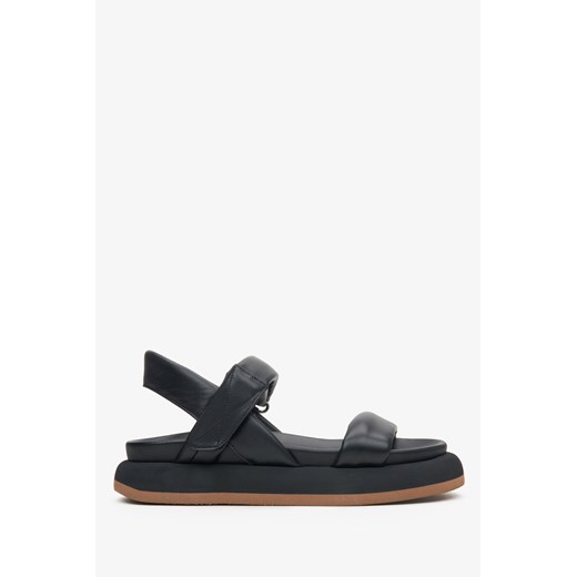 Estro: Miękkie czarne sandały damskie ze sklepu Estro w kategorii Sandały damskie - zdjęcie 172153961