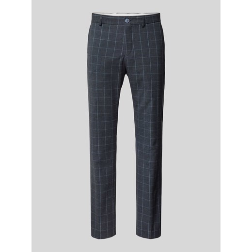 Spodnie do garnituru o kroju slim fit z wzorem w kratę model ‘OASIS’ ze sklepu Peek&Cloppenburg  w kategorii Spodnie męskie - zdjęcie 172154850