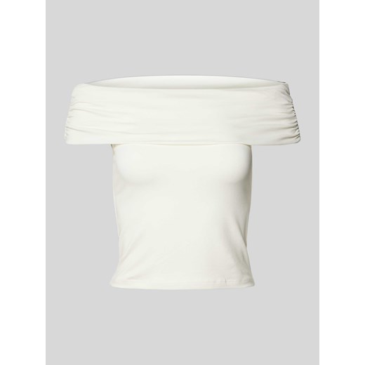 Bluzka z odkrytymi ramionami w jednolitym kolorze model ‘LIVE LOVE’ ze sklepu Peek&Cloppenburg  w kategorii Bluzki damskie - zdjęcie 172154990