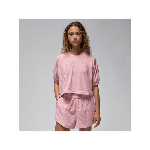 Damska krótka koszulka z dzianiny Jordan - Różowy ze sklepu Nike poland w kategorii Bluzki damskie - zdjęcie 172155574