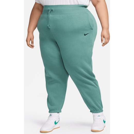 Damskie spodnie dresowe o kroju oversize z wysokim stanem Nike Sportswear Phoenix Fleece (duże rozmiary) - Zieleń ze sklepu Nike poland w kategorii Spodnie damskie - zdjęcie 172155642