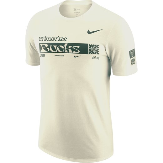 T-shirt męski Nike NBA Milwaukee Bucks Essential - Biel ze sklepu Nike poland w kategorii T-shirty męskie - zdjęcie 172155674
