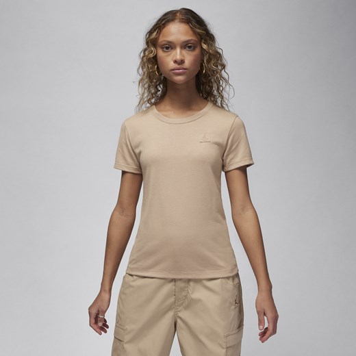 Damski T-shirt o dopasowanym kroju z krótkim rękawem Jordan Essentials - Brązowy Jordan XL (EU 48-50) Nike poland