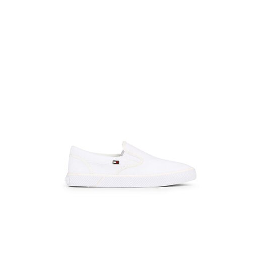 Tommy Hilfiger Tenisówki Vulc Canvas Slip-On Sneaker FW0FW08065 Biały ze sklepu MODIVO w kategorii Trampki damskie - zdjęcie 172157071