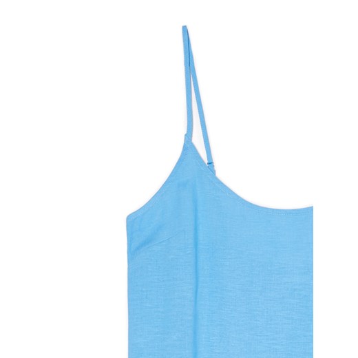 Cropp - Niebieska sukienka midi na ramiączkach - błękitny Cropp XL Cropp