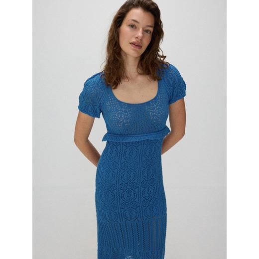 Reserved - Dzianinowa sukienka - niebieski ze sklepu Reserved w kategorii Sukienki - zdjęcie 172161371