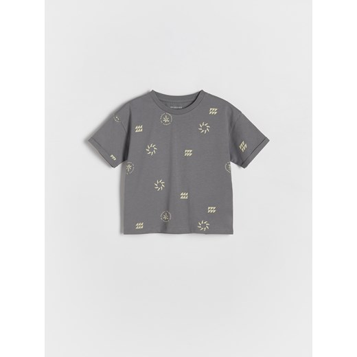 Reserved - T-shirt z nadrukiem - ciemnoszary ze sklepu Reserved w kategorii Koszulki niemowlęce - zdjęcie 172161402