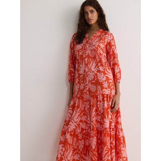 Reserved - Wzorzysta sukienka maxi - wielobarwny Reserved L Reserved