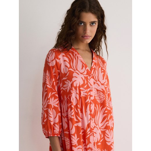 Reserved - Wzorzysta sukienka maxi - wielobarwny Reserved L Reserved