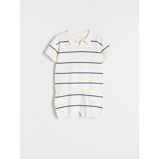 Reserved - Dzianinowy komplet z wiskozą - złamana biel ze sklepu Reserved w kategorii Komplety niemowlęce - zdjęcie 172161550