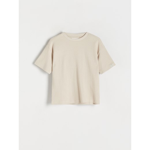 Reserved - T-shirt oversize - beżowy ze sklepu Reserved w kategorii T-shirty chłopięce - zdjęcie 172161614