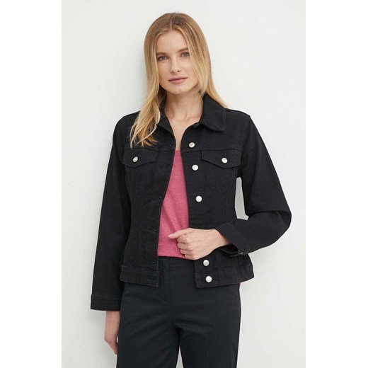 Sisley kurtka jeansowa damska kolor czarny przejściowa ze sklepu ANSWEAR.com w kategorii Kurtki damskie - zdjęcie 172162710