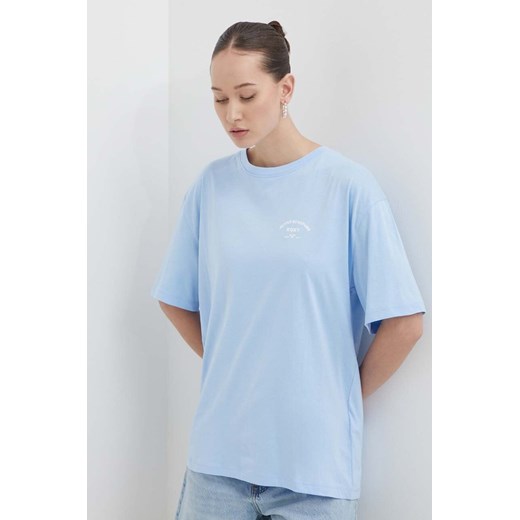 Roxy t-shirt bawełniany Essential Energy damski kolor niebieski ERJKT04130 ze sklepu ANSWEAR.com w kategorii Bluzki damskie - zdjęcie 172162853