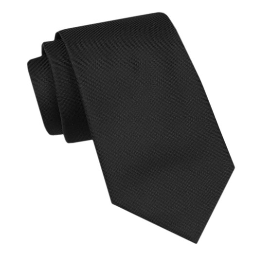 Modny Krawat Męski - Alties - Klasyczna Czerń, Jednokolorowy KRALTS1096 ze sklepu JegoSzafa.pl w kategorii Krawaty - zdjęcie 172162941