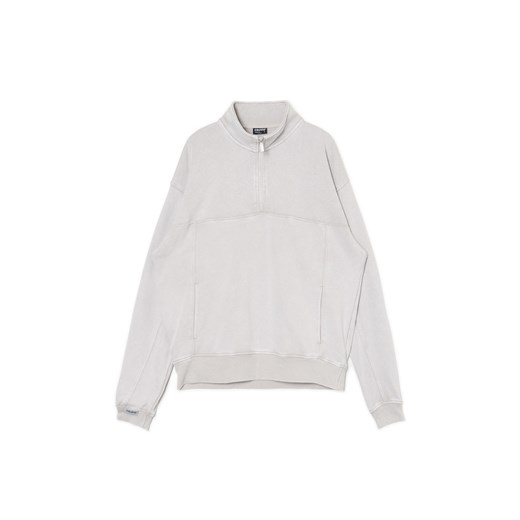 Cropp - Biała bluza ze stójką - jasny szary ze sklepu Cropp w kategorii Bluzy męskie - zdjęcie 172163262
