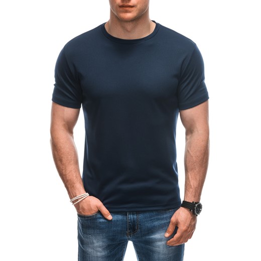 T-shirt męski basic 1930S - granatowy ze sklepu Edoti w kategorii T-shirty męskie - zdjęcie 172163352