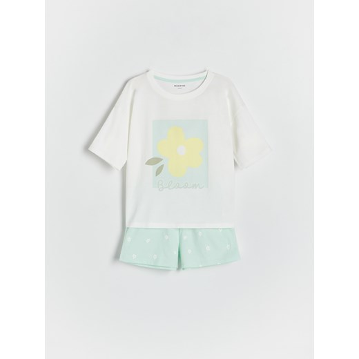 Reserved - Dwuczęściowa piżama z nadrukiem - jasnozielony ze sklepu Reserved w kategorii Piżamy dziecięce - zdjęcie 172163664