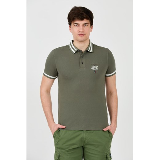 AERONAUTICA MILITARE Zielone polo Short Sleeve, Wybierz rozmiar XXL ze sklepu outfit.pl w kategorii T-shirty męskie - zdjęcie 172163762