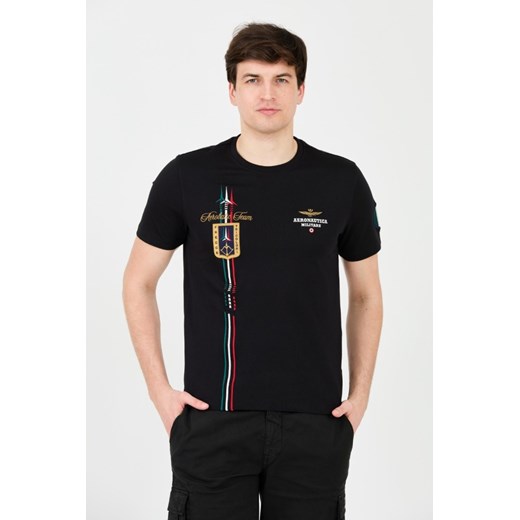 AERONAUTICA MILITARE Czarny t-shirt Frecce Tricolori Short Sleeve, Wybierz Aeronautica Militare L outfit.pl