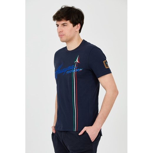AERONAUTICA MILITARE Granatowy t-shirt Short Sleeve, Wybierz rozmiar XXL Aeronautica Militare XL outfit.pl