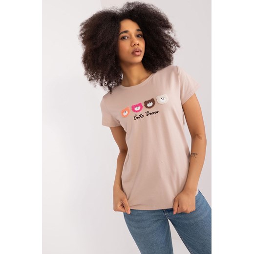 Damski T-Shirt Z Misiami beżowy ze sklepu 5.10.15 w kategorii Bluzki damskie - zdjęcie 172164692