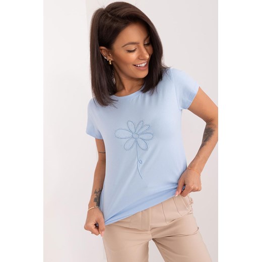T-Shirt Z Aplikacją jasny niebieski ze sklepu 5.10.15 w kategorii Bluzki damskie - zdjęcie 172164702